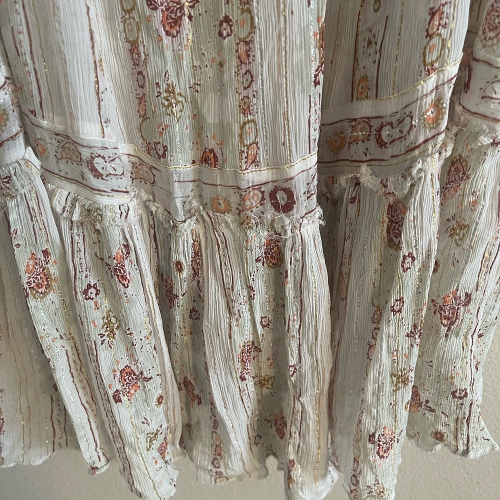 Free People Embroidery & Sparkle Boho Dress size medium - Picture 7 of 9